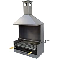 IMEX EL ZORRO 71529-Cajón Barbacoa c-Chimenea y Parrilla INOX. 72x40x148 cms- Negro